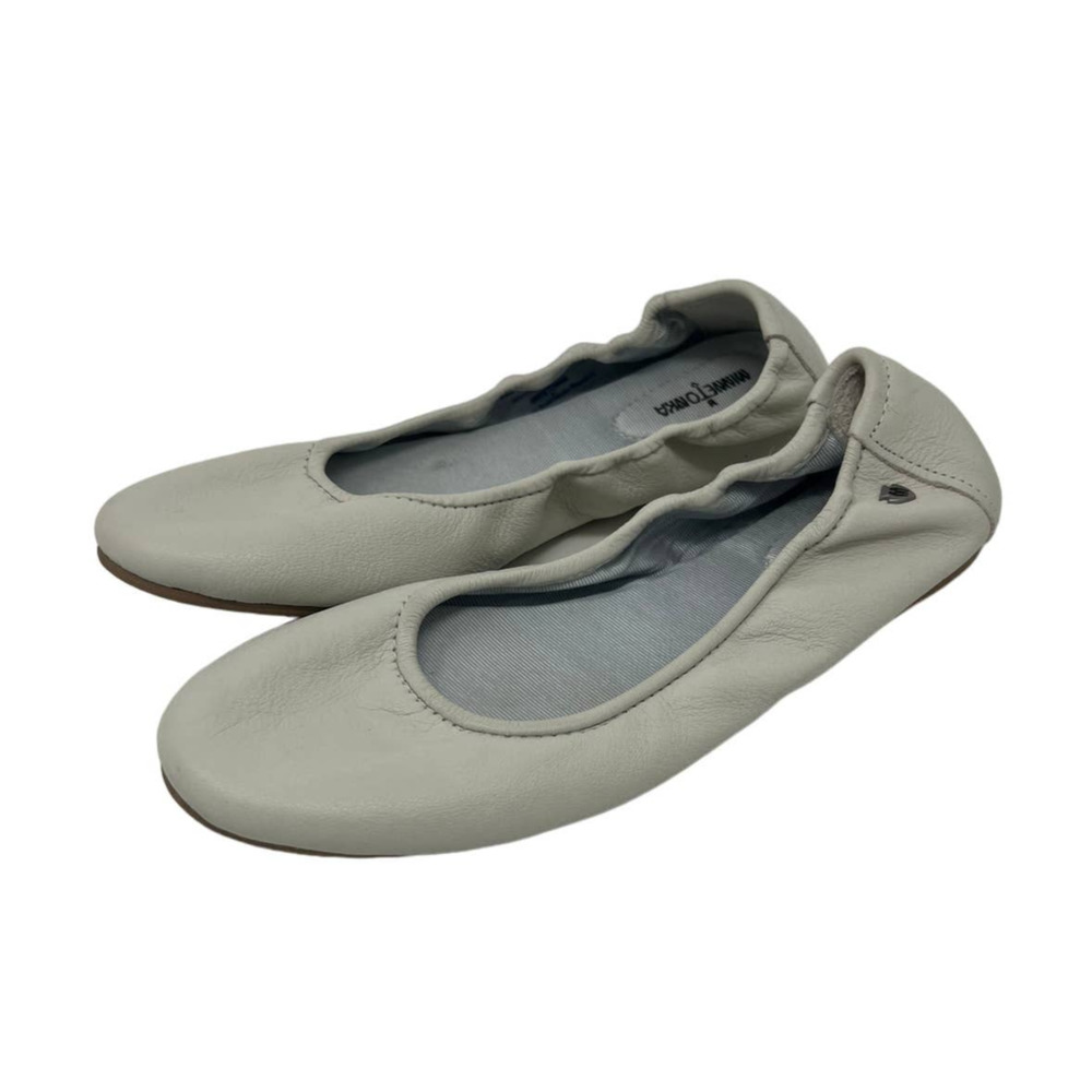 Minnetonka Anna‎ Ballet Flat Creamy White 8 Leather EUC Shoes
